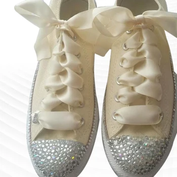 Beige baja-top zapatos de lona de las costuras de diamante de imitación de la cinta de deportes de la comodidad de caminar los zapatos hechos a mano de diamante de imitación de vulcanizado zapatos 35-46