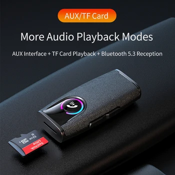 Inalámbrica Bluetooth manos libres 5.3 Receptor Adaptador de Jack de 3,5 mm Para Carro de Música de Audio Aux A2dp para Auriculares Receptor Para el Coche de TV de los Auriculares