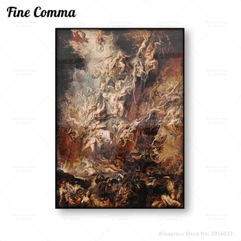 La caída de los Condenados Peter Paul Rubens Vintage Poster de Arte Religioso de la Impresión de la Lona Día del Juicio Pared de la Pintura del Arte de la Decoración del Hogar, de Regalo