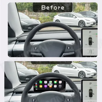 Para Tesla Model 3 Y Accesorios Panel de HUD grupo de indicadores de Rendimiento Odómetro Digital Monitor Multimedia Panel de Instrumentos LCD