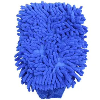 2x Premium de Microfibra Chenilla Super Absorbente de Lavado y Cera de guantes, Lavado de Coches Mitones (Azul)