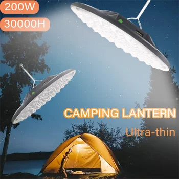 200W Luz de Camping Linterna de Led Recargable Linterna de Camping Portátil potente Luz de LED Camping de la Mano de la Lámpara de Emergencia de Pesca
