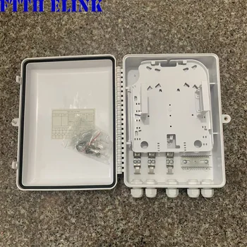 16 núcleo de FTTH caja de distribución de la pared para el PLC splitter 300x240x105mm montado al aire libre de interior de la fibra óptica terminal de la caja de abs blanco