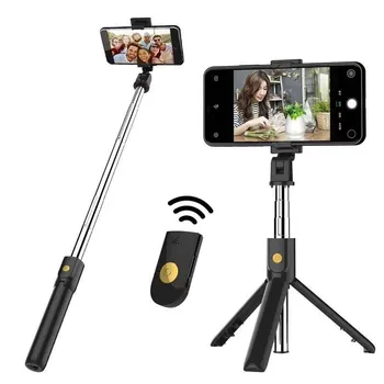 3 En 1 Inalámbricos compatibles con Bluetooth Plegable de Mano Monopie Disparador Remoto Mini Trípode Extensible Selfie Stick por Teléfono