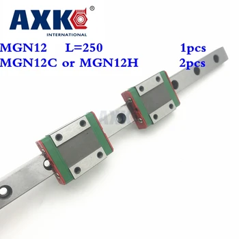 Router Cnc de Piezas de rieles Lineales Axk 250mm Mgn12 Lineal de Carril de Guía + 2pc Mgn12h O Mgn12c Bloques de Transporte Cnc