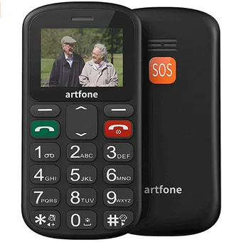Bar Senior Celular Artfone CS181 GSM 2G Gran Voz de Gran Botón de Teléfono Móvil Para personas Mayores Una de las Claves SOS Dual Sim Antorcha No ruso