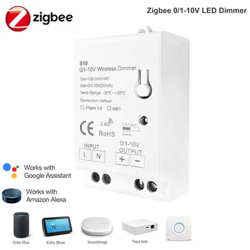 ZigBee 3.0 de Luz LED Dimmer Controlador de AC100-270V 0-10V 1-10V Regulador para Smartthing Tuya Hub Eco Plus Alexa Control del Hogar Inteligente
