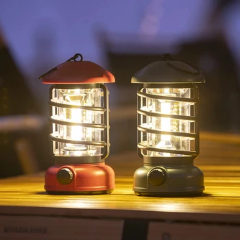 Impermeable al aire libre Portátil de Camping Linterna Ambiente Retro de luz LED Recargable Colgante luz de Carpa Para la Escalada Senderismo de la lámpara