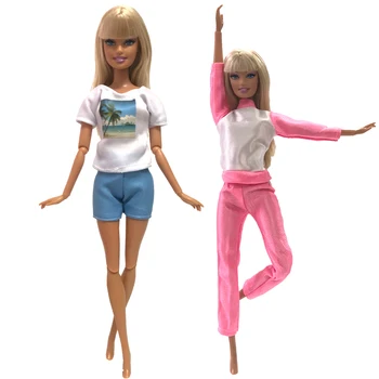 NK 2 Conjunto de 30CM Princesa Casual Traje de Deportes de Moda Hermoso Vestido de Ropa Para Barbie Accesorio de Muñeca Mejor Niño Niña de Juguete de Regalo
