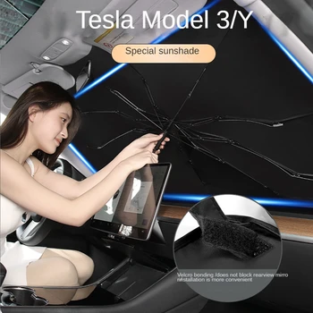 Coche Sombrilla para el Tesla Model 3 Tesla Model Y el Parabrisas Delantero de Protección solar y Aislamiento térmico Sombrilla Tipo de Bloqueador solar