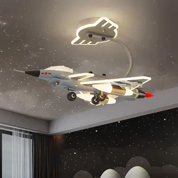 La sala infantil de la luz de techo del J-10 aviones de luz muchacho dormitorio de combate creativo sencilla inteligente de los ojos protección de las lámparas led