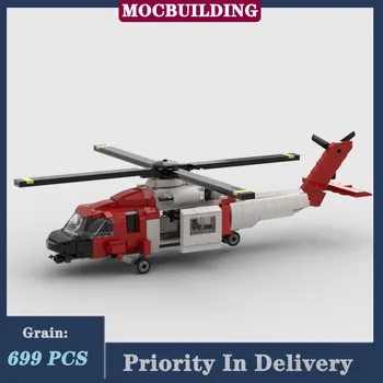 En Helicóptero por la ciudad la Construcción de modelos de Ensamblaje de Bloques Militares MOC Transporte Chico de Regalo de Navidad de Juguete
