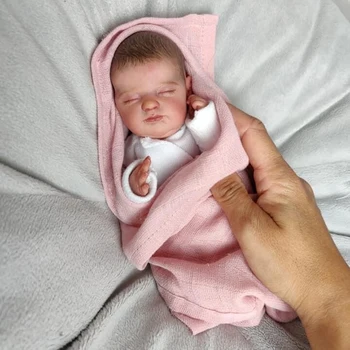 FBBD 10pulgadas miniatura del bebé prematuro bebé muñeca de silicona suave vinilo verdadero toque de Arte Hechas en 3D de la Piel Realistas Bebé Muñeca de Colección