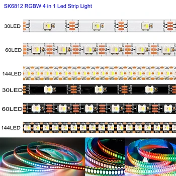 SK6812 RGBW Led Luz de Tira 4 en 1 de manera Similar WS2812B 1m 4m 5m 30 60 144 LEDs Individuales Direccionable RGBWW Luces Led IP30 65 67 5V