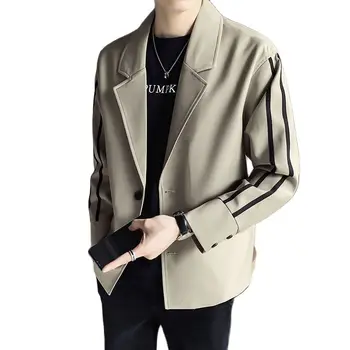 2021 la Primavera y el otoño chaqueta de los hombres de la vitalidad juvenil coreano casual cincha de costuras-coincide con los trajes