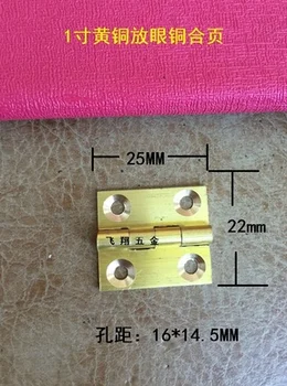 Accesorios de Hardware de 1 pulgada de latón ojal de la bisagra de embalaje caja de regalo caja de madera bisagra de la hebilla de conexión de la bisagra bisagra plana de cobre