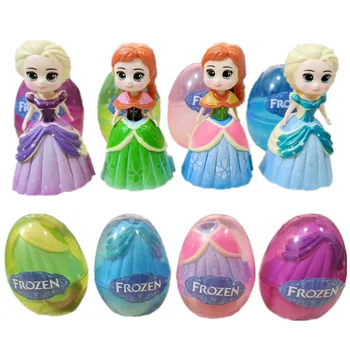 Disney Congelado Juguete del PVC de la Princesa Elsa Anna Muñecas de Anime Figuras Deformes Huevo de la Colección de Juguetes para Niños Regalo
