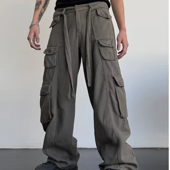 TFETTERS 2023 de Carga de Verano Pantalones de los Hombres de Múltiples Bolsillo de la Americana de Estilo Casual Pantalones de los Hombres de Color Sólido de Hip Hop de los Hombres Ropa Streetwear