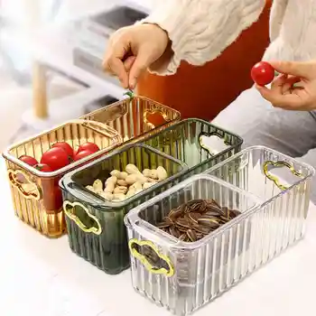 Multifuncional Contenedor de Almacenamiento con Filtro Caja de Plástico y Flexible de Drenaje Cesta para los Bocadillos de Frutas frutos secos Sala de estar