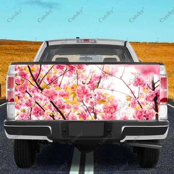 Rosa Sakura Paisaje Coche de la Cola del Tronco Proteger Sticker Decal la carrocería del Automóvil Decoración de SUV todoterreno Universal de Recogida