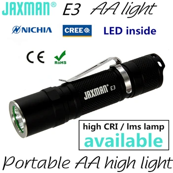 JAXMAN E3 alto CRI EDC AA Linterna de pilas alcalinas AA de Ni-MH 14500 batería de Nichia 219C CREE XPG2 LED de ENVÍO GRATIS