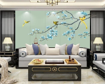 beibehang Personalizado moderno sofá dormitorio sala de estar de la flor y el pájaro paisaje nuevo Chino de fondo fondo de pantalla de papier peint