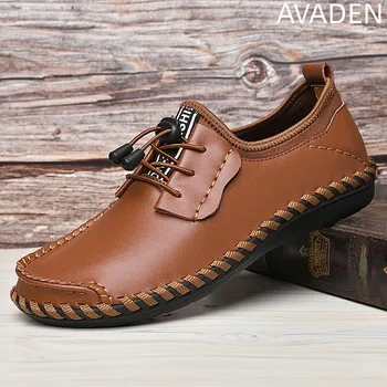De los hombres Casual Zapatos de Cuero Ligero al aire Resistente al Desgaste de la Moda de la Moda de Todo-partido Cómodo, Dedo del pie Redondo Zapatillas de Resorte Principal