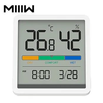 Miiiw Silencio de la Temperatura Y la Humedad del Reloj Interior del Hogar de Alta precisión de la Habitación del Bebé C/F Monitor de Temperatura 3.34 pulgadas Gran Pantalla LCD