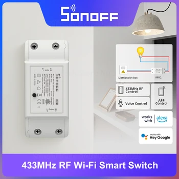 SONOFF RF R2 10A RF 433Mhz de BRICOLAJE Hogar Inteligente Wi-Fi Inalámbrico Interruptor de Control Remoto a través de eWeLink Trabaja Con Alexa principal de Google IFTTT