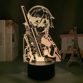 3d Led de la Lámpara de Anime Sword Art Online Sinon Figura para el Dormitorio de Decoración de la lámpara de noche de Regalo de Cumpleaños de la Sala Luz de Noche Led Manga de SAO