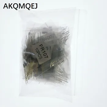20 tipos de 1W 5% de carbono de la película resistencia de clasificación kit 10R Ohm-1M Ohm paquete de muestra con 200 bolsas