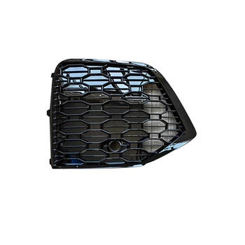 Coche Negro Brillante de nido de abeja Delantera Derecha Parachoques de Niebla Cubierta de la Luz del Bisel de Carreras de la Parrilla para el Audi Q5 2021 2022 RS Estilo