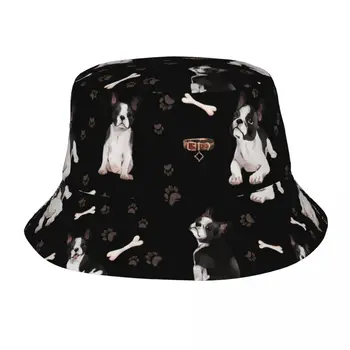 Picnic Primaveral Headwear Lindo Boston Terrier Perro Bucket Hats Niña De Sombrero Para El Sol Sombrero De Panamá Plegable Pesca Pescador Sombrero Al Aire Libre
