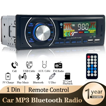 Car Audio Radio 1din Estéreo Bluetooth Reproductor de MP3 FM Receptor de 12V de Teléfono de Soporte de Carga AUX/USB/TF Tarjeta En el Tablero de Kit de