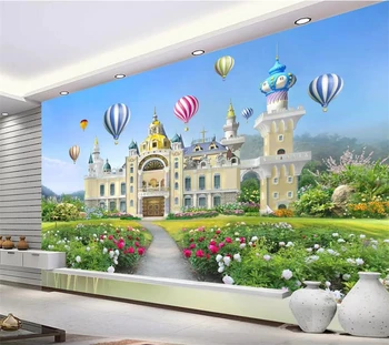 beibehang un fondo de pantalla Personalizado en 3d foto murales hermosa niña pequeña princesa castillo de la fantasía en 3d de los niños de la sala de fondo de papel de pared