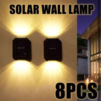 Solar de la Lámpara de Pared al aire libre Impermeable de Arriba Y Abajo Luminoso Iluminación de las Luces LED de la prenda Impermeable IP65 para la Decoración del Jardín