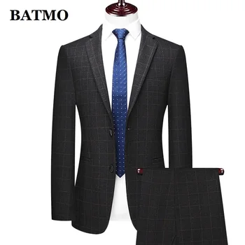BATMO 2021 de la nueva llegada de la alta calidad de la tela escocesa de los trajes de los hombres,varón vestido de novia,plus-tamaño M-4XL 8955
