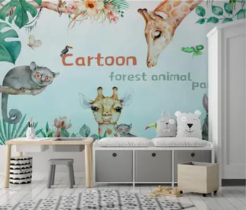 Costumbre Nórdica de dibujos animados de los animales del bosque mural de papel pintado 3D de los niños de la pared de la habitación, las decoraciones de la pared de la sala pegatinas para las habitaciones de los niños