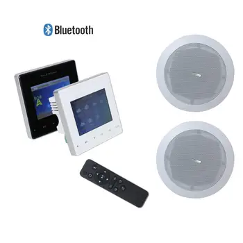 Bluetooth inalámbrico de audio en casa de la música de fondo del sistema mini amplificador de pared con control remoto,FM,USB,tarjeta SD de 2 altavoces de techo