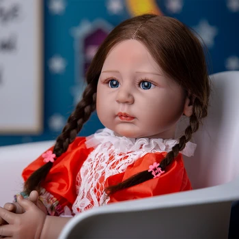 Reborn Baby Doll KUKADOLL de 22 Pulgadas 55 CM de Tela Cuerpo hecho a Mano Arraigada de la Fibra del Cabello de los Bebés Recién nacidos de Muñecas Para los Niños los Regalos de Cumpleaños de Juguete