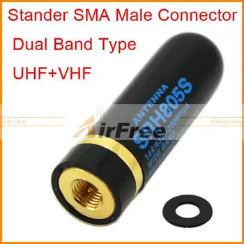 Nuevo nuevo SRH805S SMA-J Macho de Doble Banda UHF+VHF Antena para UV3R UV100 UV200 LT 6100/6188 walkie talkie