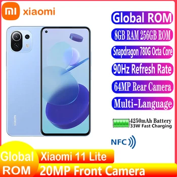 Xiaomi 11 Lite 5G Teléfono Móvil Global ROM 8GB RAM, 128GB 256GB ROM 6.55