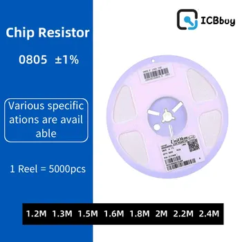 5000PCS 0805 Resistor SMD Precisión 1% 0 ohm ~ 10M ohm 1.2 M 1,3 M 1,5 M 1.6 M 1.8 M 2M 2.2 M 2.4 M