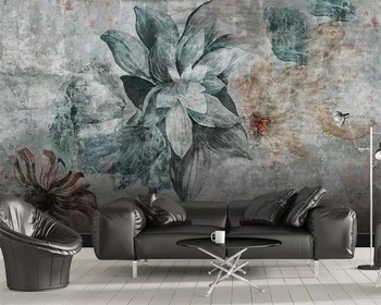 Nórdico y minimalista 3d papel pintado retro flor dormitorio salón fondo de la pared decoración del hogar TV mural 3d de fondo