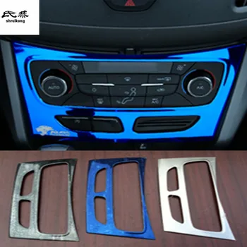 1pc de acero inoxidable, aire acondicionado de control para ajustar el panel de la decoración de la cubierta para el 2013-2019 Ford KUGA escapar