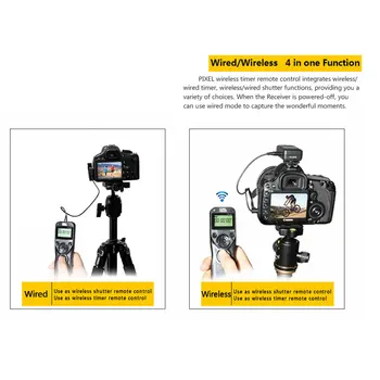 Pixel TW283 TW-283 Inalámbrica Temporizador de Control Remoto Disparador (DC0 DC2 N3 E3 S1 S2) Cable Para Canon Nikon Sony Cámara TW 283