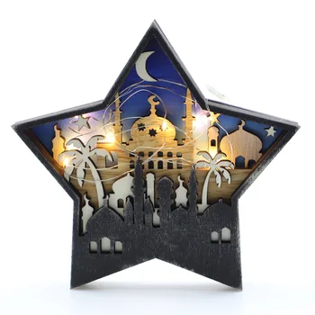 Luna Estrella De Madera Colgante De Ramadán Mubarak Decoración Para El Hogar Islámico Musulmán Parte De La Decoración