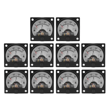 10X AC 0-300V Ronda de Marcación Analógica Medidor de Panel Voltímetro Medidor de Negro
