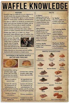 Un Waffle Conocimiento de los Carteles de Bicarbonato de Ciencias de la Guía de Señales Metálicas de la Sala Club de la Decoración de la Pared Decoración Vintage de la Placa de 8x12 Pulgadas