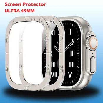 Escala del Dial estuche Protector Para Apple Watch 49mm Ultra Protector de Pantalla de la Película Protectora de Marco de Metal iwatch 49 mm Accesorios